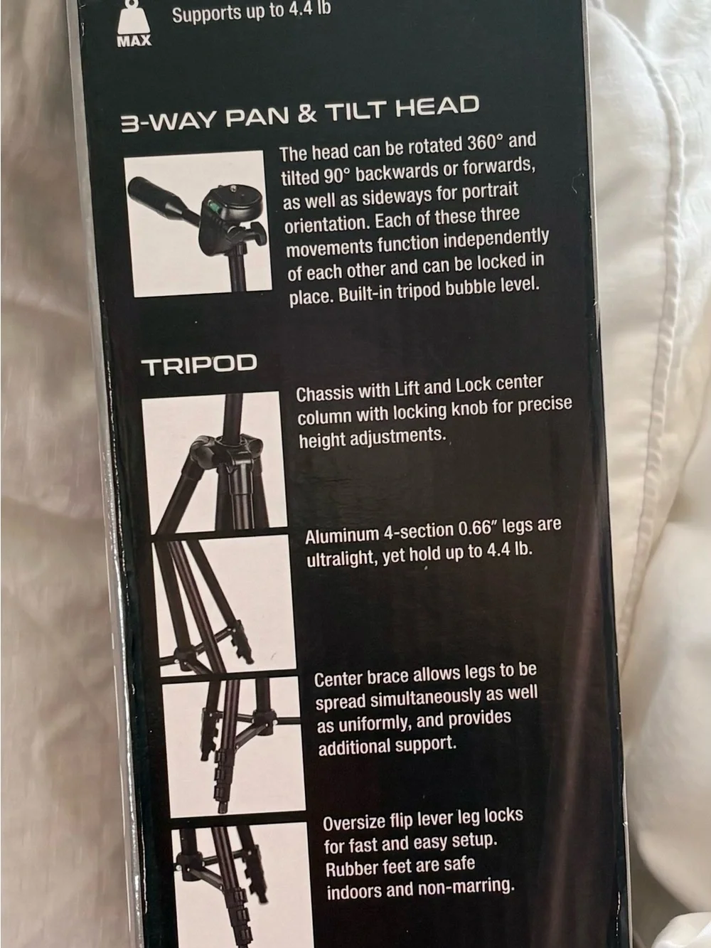 Sunpak TravelSmart 50 Black Aluminum Tripod with Pan & Tilt Head